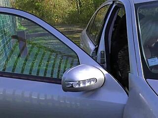 i felt that blonde cougar fucking wildly in the car, her moans echoing loudly