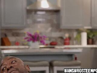 Chubby teen stepdaughter gets wild with stepdad’s best friend in interracial action.