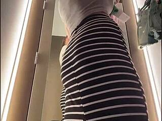 i fingered that tight pussy in the public changing room, feeling so horny