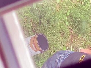 Hot stepmom bending over for sneaky action