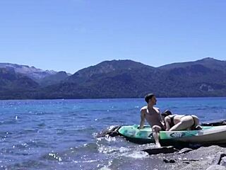 Lucky White Guy Sucks Big Black Shemale Cock