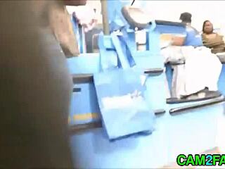 Hidden cam catches bbw ass close-up