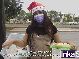 Curvy Colombian amateur receives Christmas gift of meat on eve