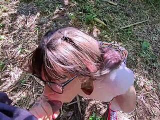 Menina Skips School Excursion To Suck Professor In Forest