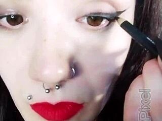 Ever seen a hot brunette backstage like this?