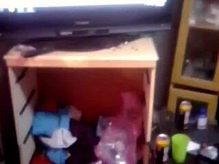 Fucking chubby wife while step daughter watches