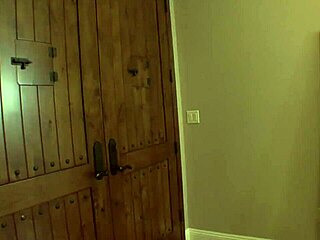 Young pregnant student in uniform masturbates