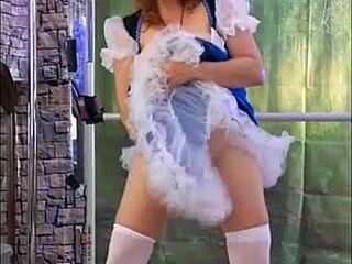 Sexy teen shows panties to friend, gets cumshot