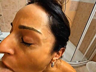 I exit shower for huge cock waiting!