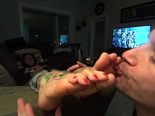 Milf's Perfect Feet Sucked And Licked While Bound