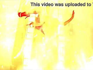 Sexy babe does a fiery striptease