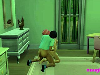 Girl Catches Futa Roommate Jerking and Gets Assfucked Hard