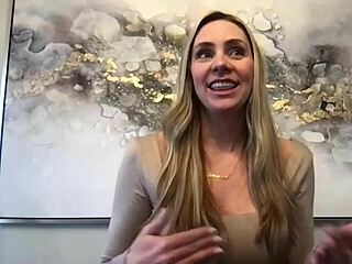 introducing jj, a blonde tall milf model with big tits and ass in casting interview backstage