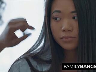 Visiting her best friend's lesbian stepmom Misty Stone and Vina Sky.