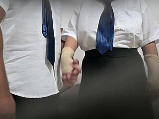 School students slam into raw cheating sex during wild college hours without holding back.