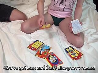 Skinny Student Roleplays with Uncle in Wild Cum-Filled Card Reading Scene