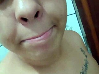 depraved whore shows wet juicy pussy sensualizing for camera to get dick, the slut is fiery even shower can't extinguish her fire