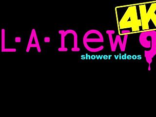 Beautiful Blonde with Braces Takes Shower in 4K