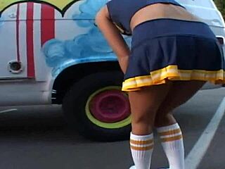 Kacey Jordan plays with ice cream before intense anal