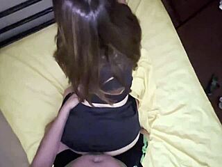 Stepsister forgets panties in bed