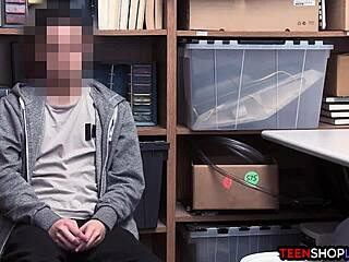 Female Mall Cop Milf Blackmails Young 18+ Guy for Hard Sex at Shop