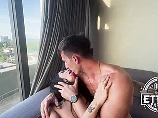 Girlfriend caught me cheating and joined in for a rough threesome.