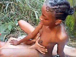 fucking baba white in the bush with small tits