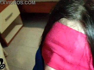 Teen with big tits gets cum on tongue!