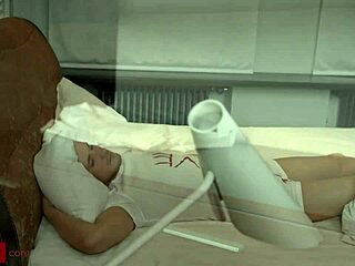 small-breasted beauty sucks her bf's dick to start the day