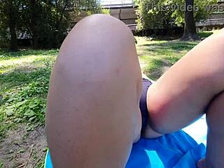 did you see that stranger massaging the milf's hairy pussy on the beach?