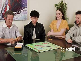 Friends use teen in front of her step dad for free use