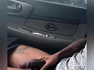 Horny in car jacking big pretty dick to thick cumshot