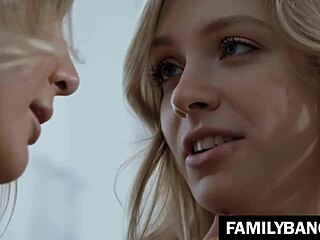 familybangs cute school stepsister blair williams and giselle palmer share female orgasms in lesbian tribbing