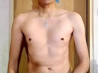 Skinny Solo Guy Masturbating His Monster Cock