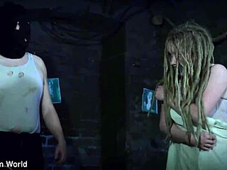 Cute Dreadgirl Bound and Interrogated in Prison Trailer