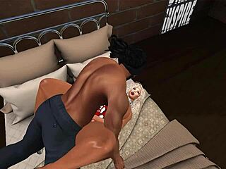 riding black cock in interracial crossdressing with assfucking and big ass