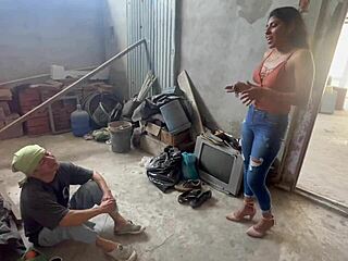 Bricklayer Fucks Horny Slippery Whore Outdoors