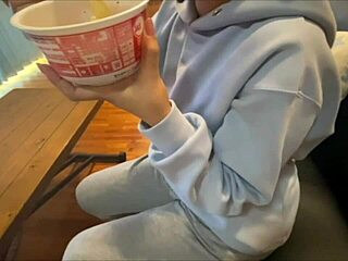 Perverted boyfriend gets aroused during home date with girlfriend