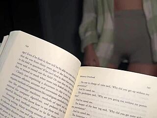 Stepsister seduces with wet pussy rubbing close-up while I read