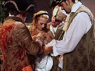 blonde finally gets her dream-three cocks at once.