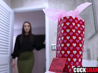 Cuckold Husband Gives Wife A Special Valentine's Day Gift! Watch Her Get Fucked In Lingerie!