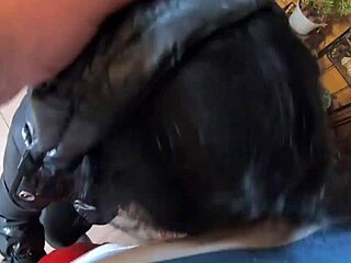 Milfycalla Covered In Cum On Black Leather Leggings