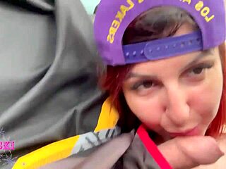 Hot girls swallow big cock in car, fingering swollen pussy