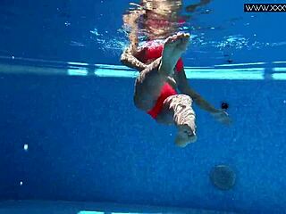 Look at this very hot russian pornstar mary kalisy bathing in the pool in bikini