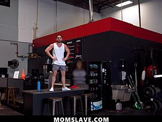 hot stepmom and stepdaughter get their membership to the freeuse gym - momslave