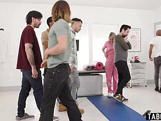 Milf Nurse in Extreme Double Pussy Fuck Gangbang at Work