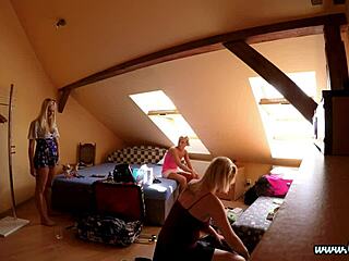 Big dick blowjob threesome in school uniforms backstage!