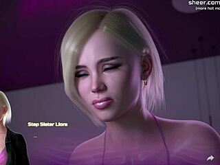 i-i-i blonde big tits step sister rubs her ass on step brother's huge cock