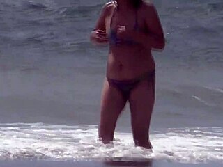 On The Beach I Please My Friend And Let Her Stepson Cum In My Pussy