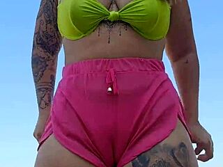 Guys can’t stop staring at me flashing on the beach! 😜